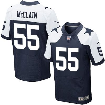 Dallas Cowboys #55 Rolando McClain Navy Blue Thanksgiving Throwback Men's Stitched NFL Elite Jersey