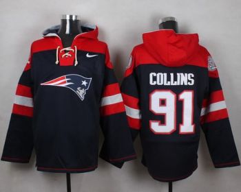New England Patriots #91 Jamie Collins Navy Blue Player Pullover NFL Hoodie