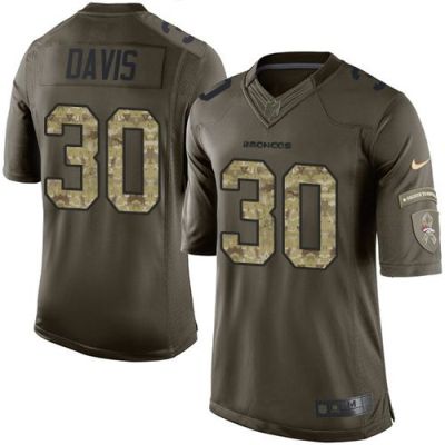 Denver Broncos #30 Terrell Davis Green Men's Stitched NFL Limited Salute To Service Jersey