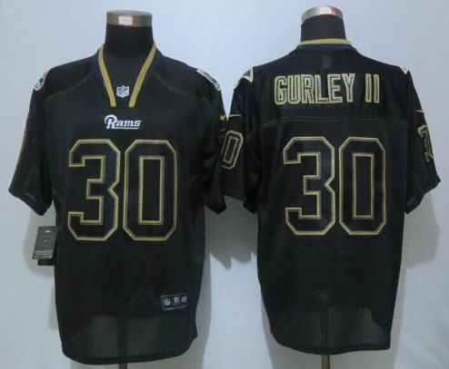 St.Louis Rams #30 Todd Gurley Lights Out Black Elite Jerseys