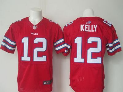 Buffalo Bills #12 Jim Kelly Red Men's Stitched NFL Elite Rush Jersey