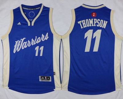 Golden State Warriors #11 Klay Thompson Blue 2015-2016 Christmas Day Stitched NBA Jersey