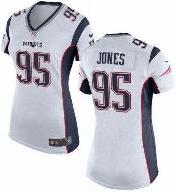 Women Nike Patriots #95 Chandler Jones White Stitched NFL New Elite Jersey