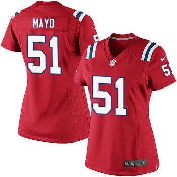 Women Nike Patriots #51 Jerod Mayo Red Alternate Stitched NFL Elite Jersey