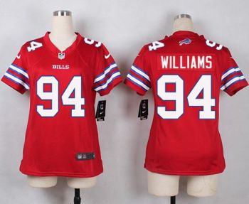 Women Nike Bills #94 Mario Williams Red Stitched NFL Limited Rush Jersey
