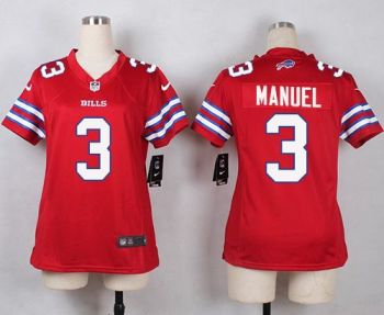 Women Nike Bills #3 E. J. Manuel Red Stitched NFL Limited Rush Jersey Women Nike Bills #3 E. J. Manuel Red Stitched NFL Limited Rush Jersey