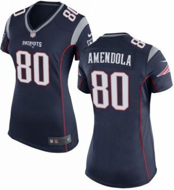 Women Nike Patriots #80 Danny Amendola Navy Blue Team Color Stitched NFL New Elite Jersey