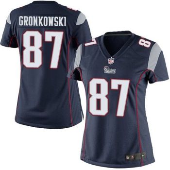 Women Nike Patriots #87 Rob Gronkowski Navy Blue Team Color Stitched NFL New Elite Jersey