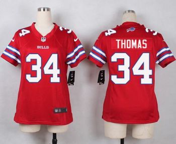 Women Nike Bills #34 Thurman Thomas Red Stitched NFL Limited Rush Jersey Women Nike Bills #34 Thurman Thomas Red Stitched NFL Limited Rush Jersey
