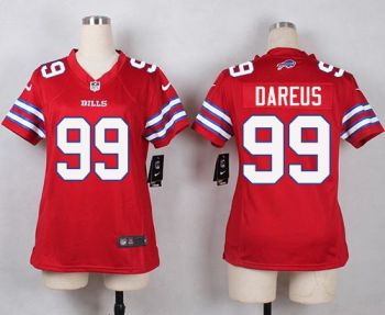 Women Nike Bills #99 Marcell Dareus Red Stitched NFL Limited Rush Jersey