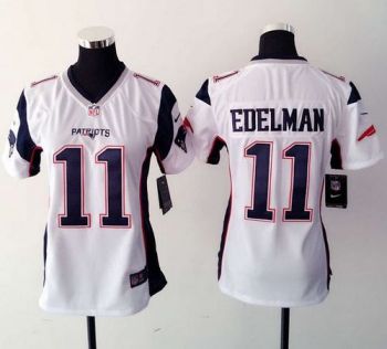 Women Nike Patriots #11 Julian Edelman White Stitched NFL New Elite Jersey