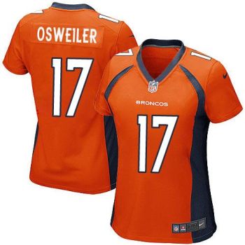 Women Nike Broncos #17 Brock Osweiler Orange Team Color Stitched NFL New Elite Jersey