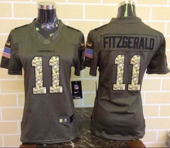 Women Nike Cardinals #11 Larry Fitzgerald Green Stitched NFL Limited Salute To Service Jersey