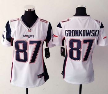 Women Nike Patriots #87 Rob Gronkowski White Stitched NFL New Elite Jersey