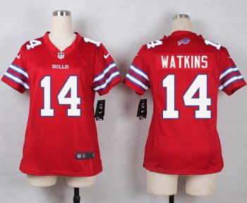 Women Nike Bills #14 Sammy Watkins Red Stitched NFL Limited Rush Jersey
