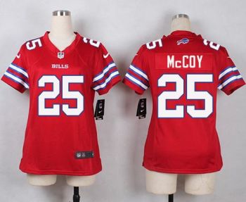 Women Nike Bills #25 LeSean McCoy Red Stitched NFL Limited Rush Jersey