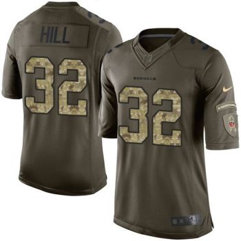 Youth Nike Cincinnati Bengals #32 Jeremy Hill Green Stitched NFL Limited Salute To Service Jersey