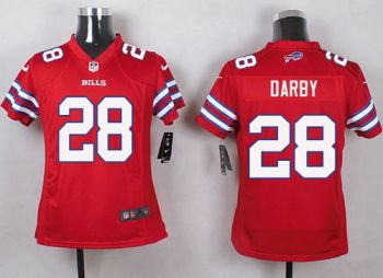 Youth Nike Bills #28 Ronald Darby Red Stitched NFL Limited Rush Jersey