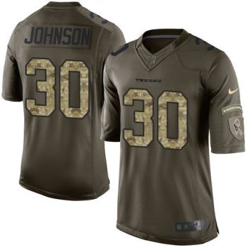 Youth Nike Texans #30 Kevin Johnson Green Stitched NFL Limited Salute To Service Jersey