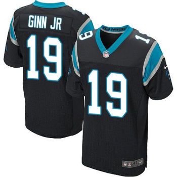 Nike Carolina Panthers #19 Ted Ginn Jr Black Team Color Men's Stitched NFL Elite Jersey