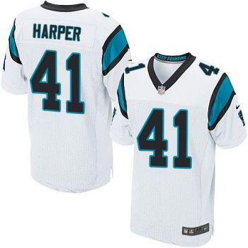 Nike Carolina Panthers #41 Roman Harper White Men's Stitched NFL Elite Jersey