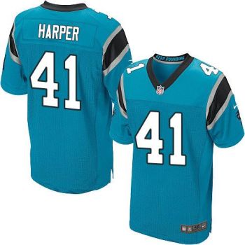 Nike Carolina Panthers #41 Roman Harper Blue Alternate Men's Stitched NFL Elite Jersey