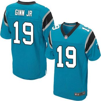Nike Carolina Panthers #19 Ted Ginn Jr Blue Alternate Men's Stitched NFL Elite Jersey