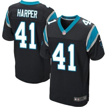 Nike Carolina Panthers #41 Roman Harper Black Team Color Men's Stitched NFL Elite Jersey