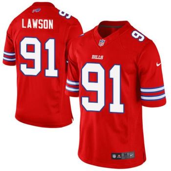 Nike Buffalo Bills #91 Manny Lawson Red Men's Stitched NFL Elite Rush Jersey