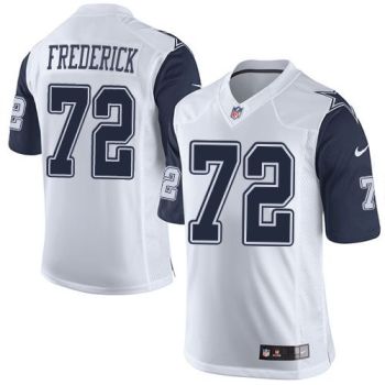 Nike Dallas Cowboys #72 Travis Frederick White Men's Stitched NFL Rush Jersey