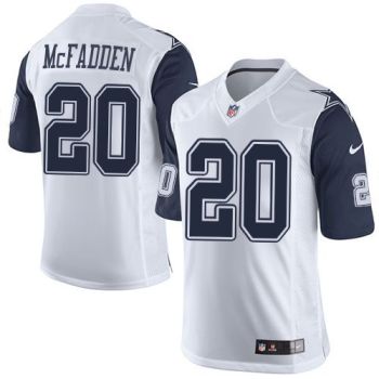 Nike Dallas Cowboys #20 Darren McFadden White Men's Stitched NFL Rush Jersey