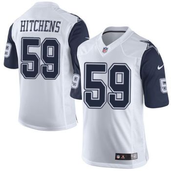 Nike Dallas Cowboys #59 Anthony Hitchens White Men's Stitched NFL Rush Jersey
