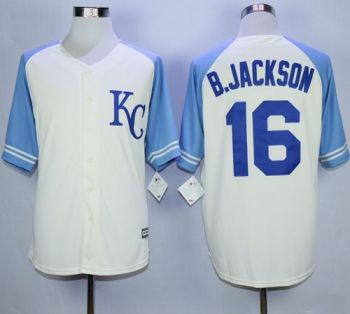 Kansas City Royals #16 Bo Jackson Cream Exclusive Vintage Stitched MLB Jersey