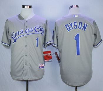 Kansas City Royals #1 Jarrod Dyson Grey Cool Base Stitched MLB Jersey