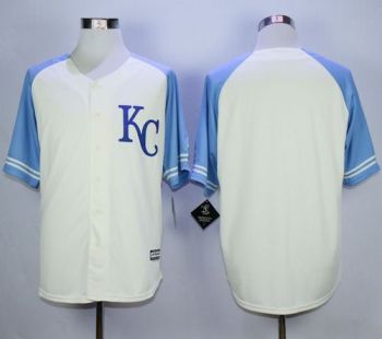 Kansas City Royals Blank Cream Exclusive Vintage Stitched MLB Jersey Kansas City Royals Blank Cream Exclusive Vintage Stitched MLB Jersey