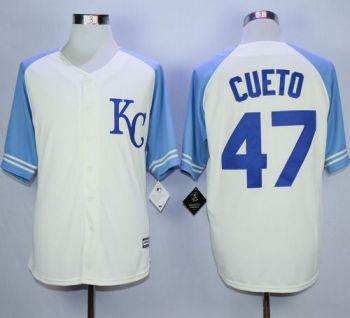 Kansas City Royals #47 Johnny Cueto Cream Exclusive Vintage Stitched MLB Jersey