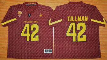 Arizona State Sun Devils #42 Pat Tillman New Red Stitched NCAA Basketball Jersey