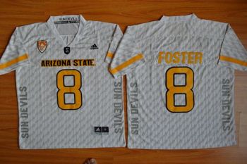 Arizona State Sun Devils #8 D. J. Foster New White Stitched NCAA Basketball Jersey