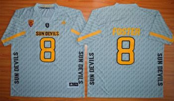 Arizona State Sun Devils #8 D. J. Foster New Grey Stitched NCAA Basketball Jersey