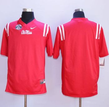 Durable Rebels Blank Red Stitched NCAA Jersey