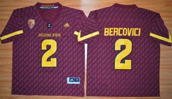 Arizona State Sun Devils #2 Mike Bercovici New Red Stitched NCAA Jersey