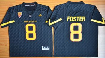 Arizona State Sun Devils #8 D. J. Foster New Black Stitched NCAA Basketball Jersey