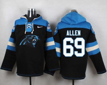 Nike Carolina Panthers #69 Jared Allen Black Player Pullover NFL Hoodie