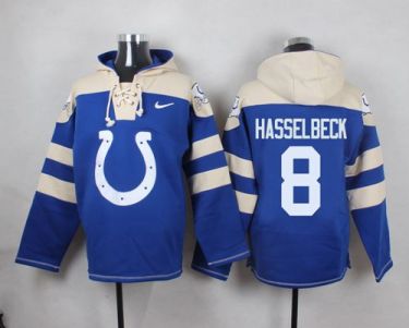 Nike Indianapolis Colts #8 Matt Hasselbeck Royal Blue Player Pullover NFL Hoodie