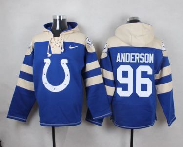 Nike Indianapolis Colts #96 Henry Anderson Royal Blue Player Pullover NFL Hoodie