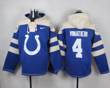 Nike Indianapolis Colts #4 Adam Vinatieri Royal Blue Player Pullover NFL Hoodie