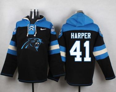 Nike Carolina Panthers #41 Roman Harper Black Player Pullover NFL Hoodie
