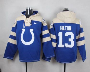 Nike Indianapolis Colts #13 T.Y. Hilton Royal Blue Player Pullover NFL Hoodie