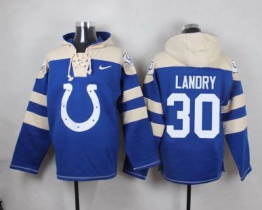 Nike Indianapolis Colts #30 LaRon Landry Royal Blue Player Pullover NFL Hoodie