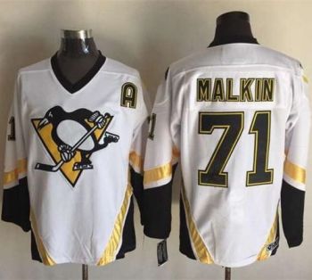 Pittsburgh Penguins #71 Evgeni Malkin White CCM Throwback Stitched NHL Jersey